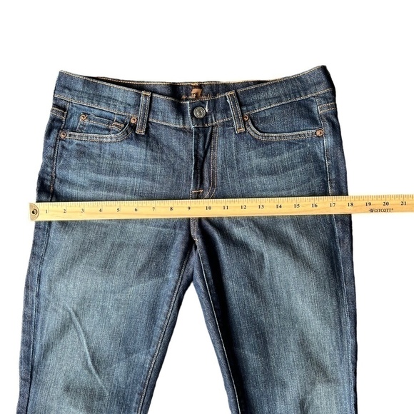 7 For All Mankind Blue BootCut Casual boho Solid Denim Jeans. Size 28 - Picture 3 of 7